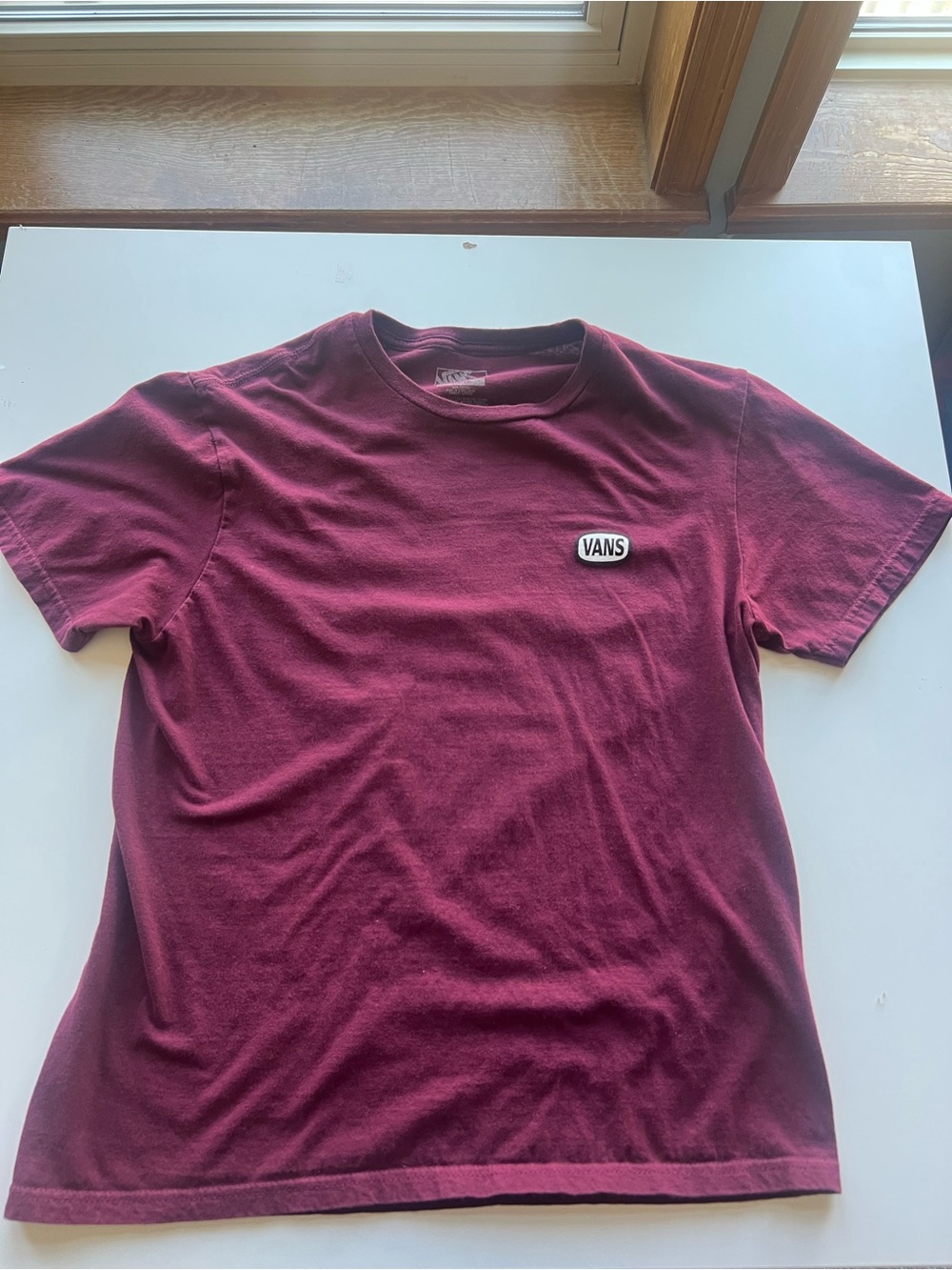 Vans Medium Men's Maroon Short Sleeve Logo Tee